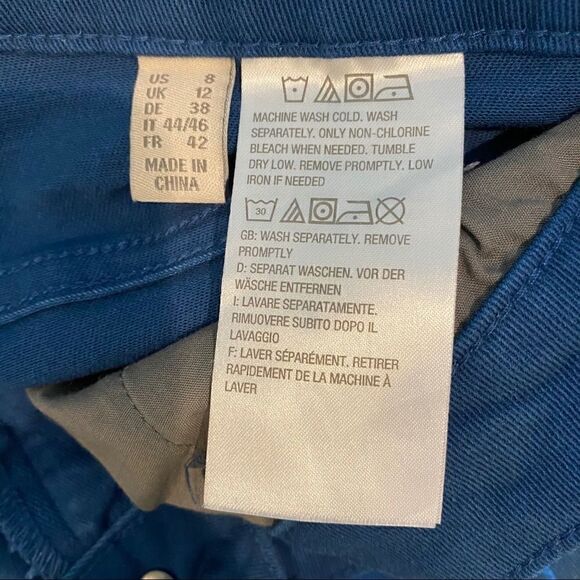 LOGO Sz 8 Blue Casual Skinny Leg Side Ankle Zippers Pants - Picture 8 of 8